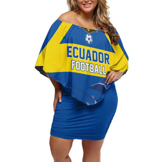 Custom Ecuador Football Go Champions Off Shoulder Short Dress