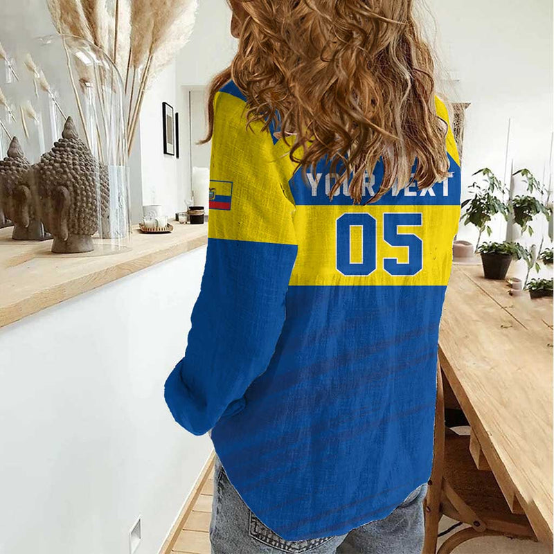 Custom Ecuador Football Go Champions Women Casual Shirt