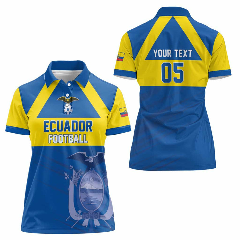 Custom Ecuador Football Go Champions Women Polo Shirt