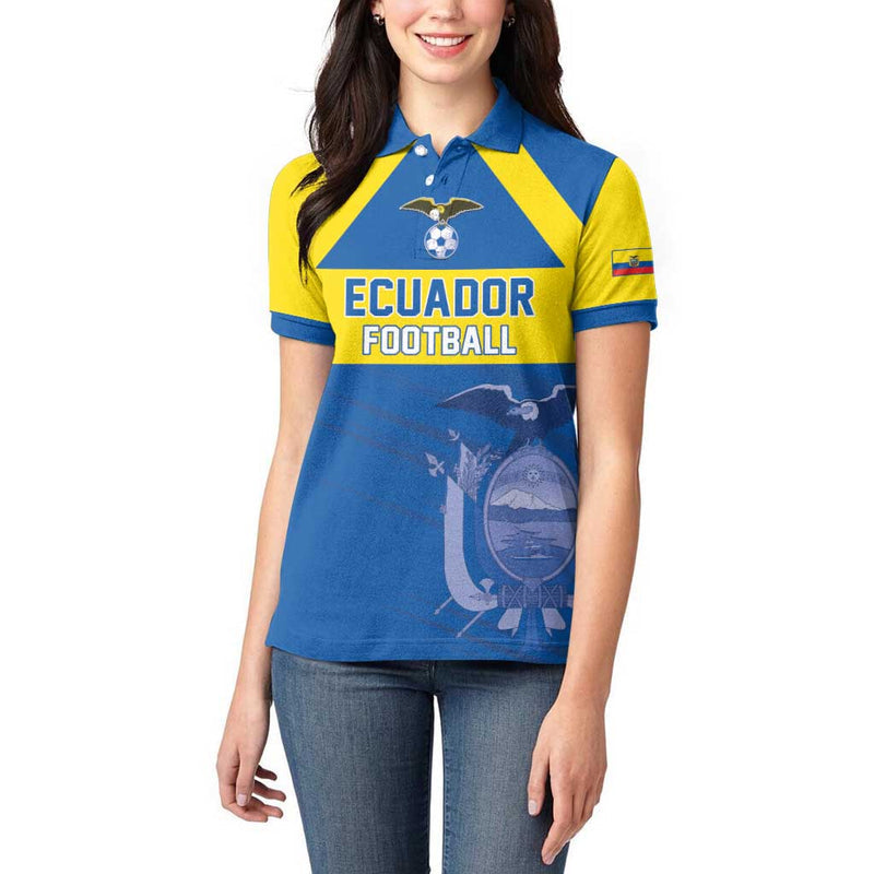 Custom Ecuador Football Go Champions Women Polo Shirt