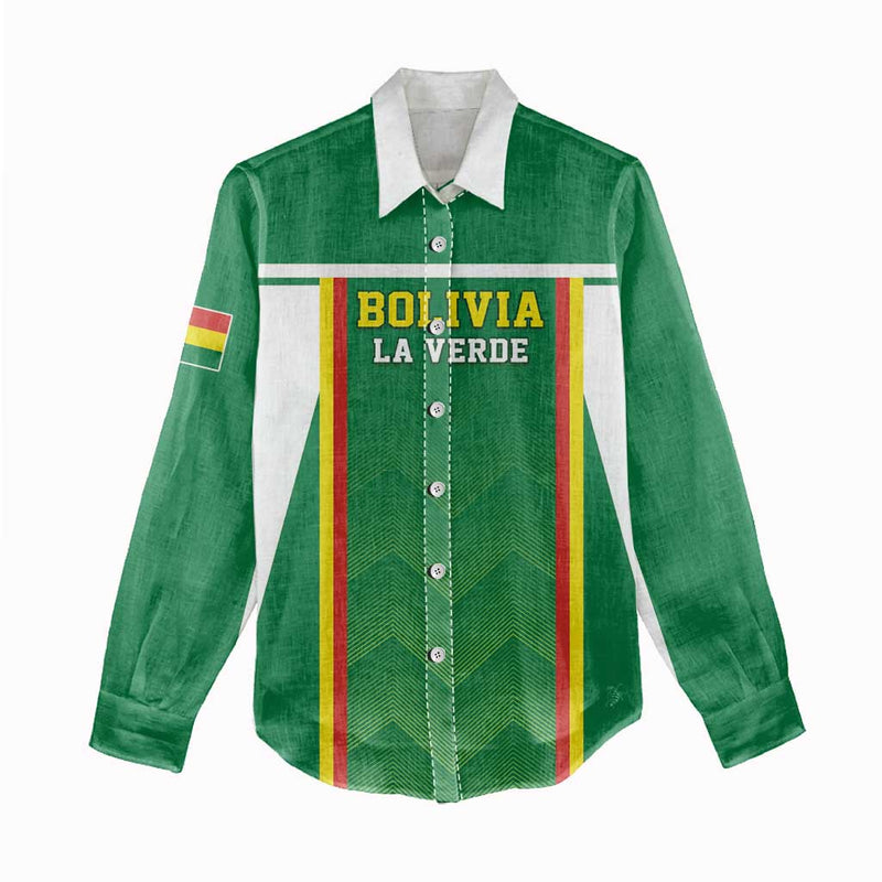 Custom Bolivia Football Go Champions La Verde Green Version Women Casual Shirt