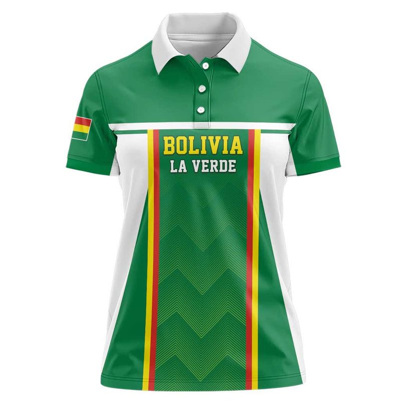 Custom Bolivia Football Go Champions La Verde Green Version Women Polo Shirt