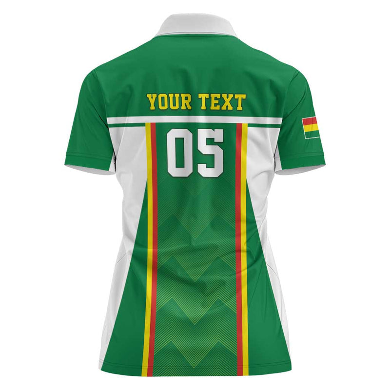 Custom Bolivia Football Go Champions La Verde Green Version Women Polo Shirt