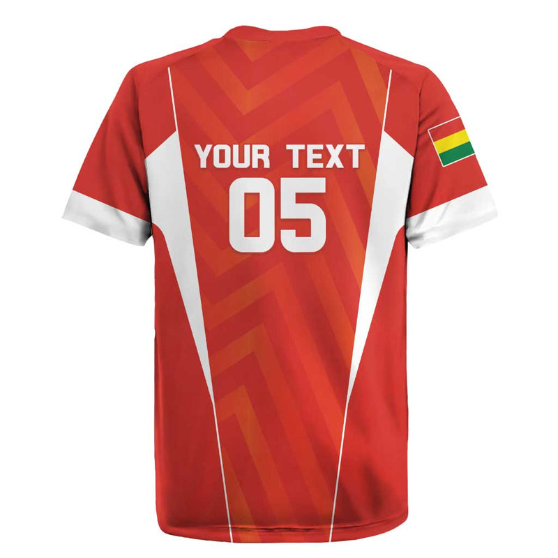 Custom Bolivia Football Go Champions La Verde Red Version Rugby Jersey