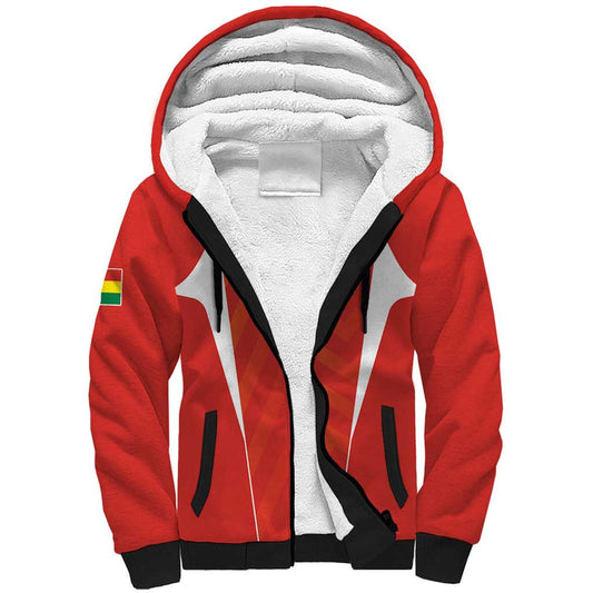 Custom Bolivia Football Go Champions La Verde Red Version Sherpa Hoodie