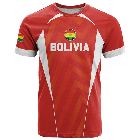 Custom Bolivia Football Go Champions La Verde Red Version T Shirt