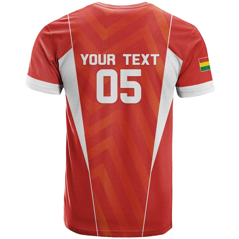 Custom Bolivia Football Go Champions La Verde Red Version T Shirt