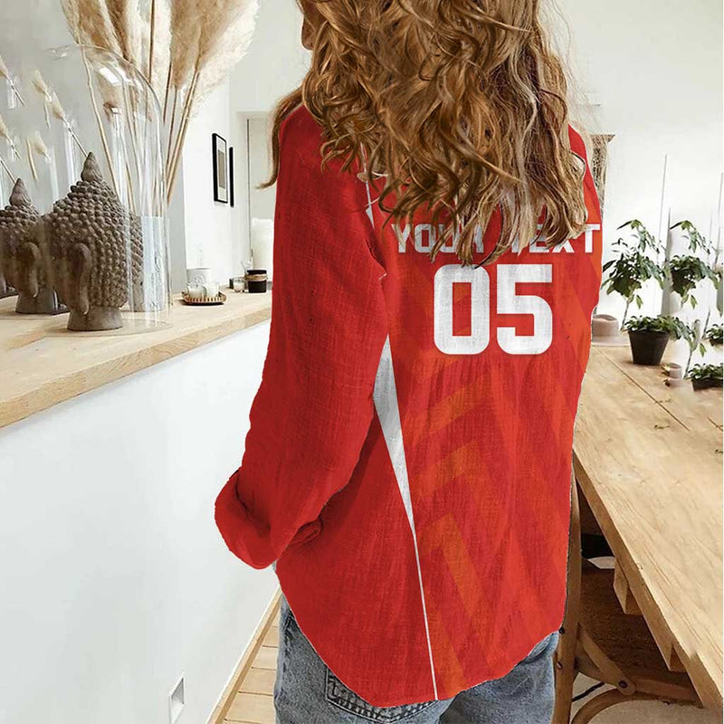 Custom Bolivia Football Go Champions La Verde Red Version Women Casual Shirt