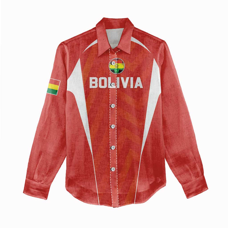 Custom Bolivia Football Go Champions La Verde Red Version Women Casual Shirt