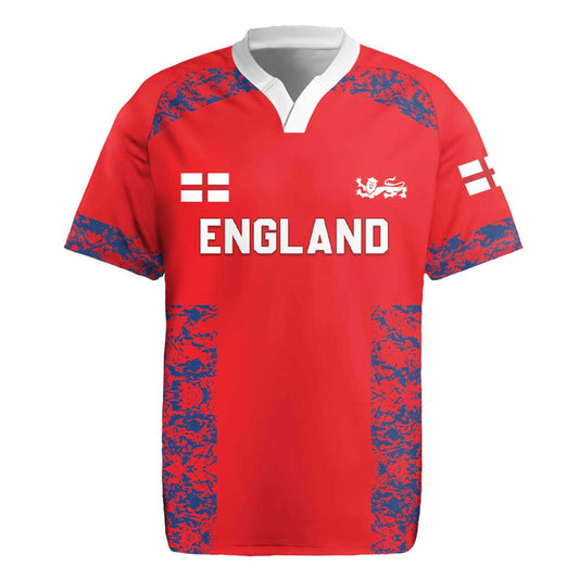 Custom England Cricket Go Three Lions Simple Style Rugby Jersey