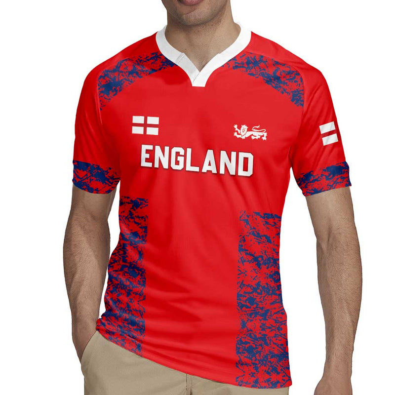 Custom England Cricket Go Three Lions Simple Style Rugby Jersey
