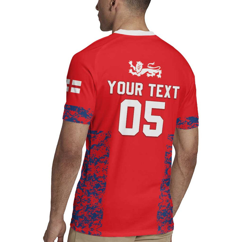 Custom England Cricket Go Three Lions Simple Style Rugby Jersey