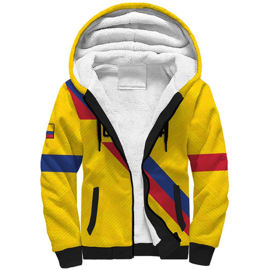 Custom Colombia Football Vamos La Tricolor Retro Style Sherpa Hoodie
