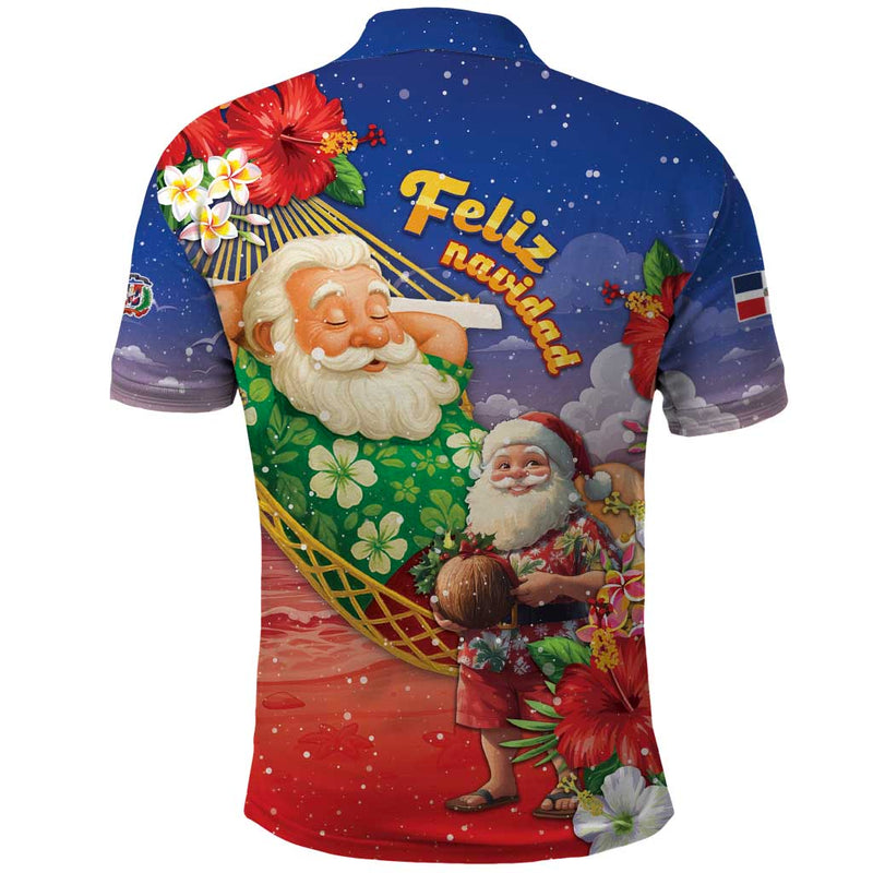 Dominican Republic Christmas Santa Relaxing On The Beach Polo Shirt