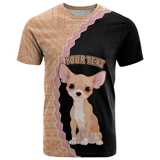 Custom Chihuahua Dog With Polynesian Tribal Tattoo T Shirt