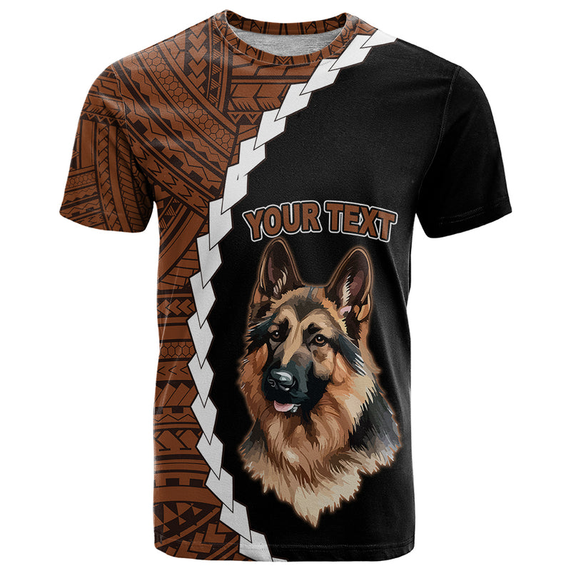 Custom German Shepherd Dog With Polynesian Tribal Tattoo T Shirt