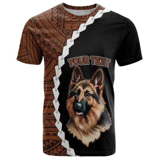 Custom German Shepherd Dog With Polynesian Tribal Tattoo T Shirt