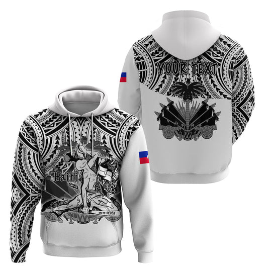 Custom Haiti Polynesian Neg Maron White Style Hoodie