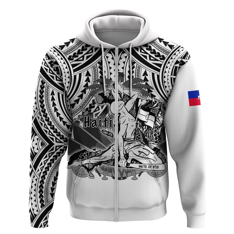 Custom Haiti Polynesian Neg Maron White Style Hoodie