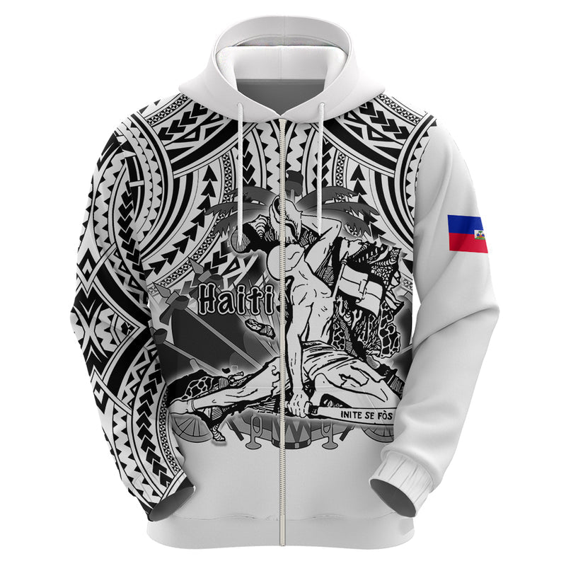 Custom Haiti Polynesian Neg Maron White Style Hoodie