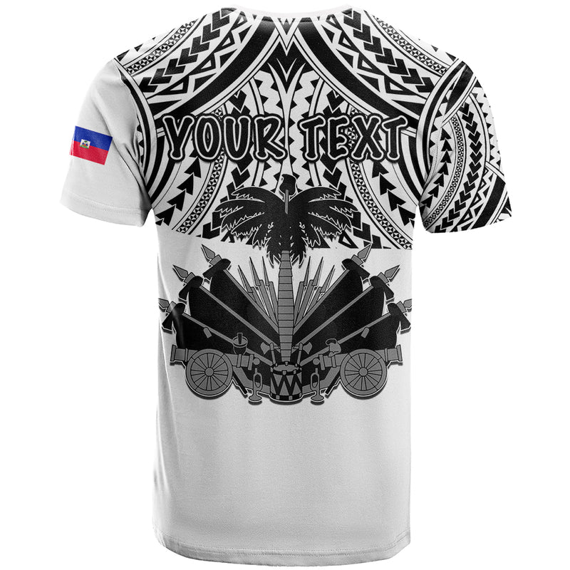 Custom Haiti Polynesian Neg Maron White Style T Shirt