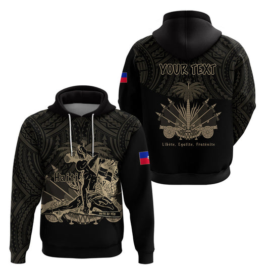 Custom Haiti Polynesian Neg Maron Black Style Hoodie