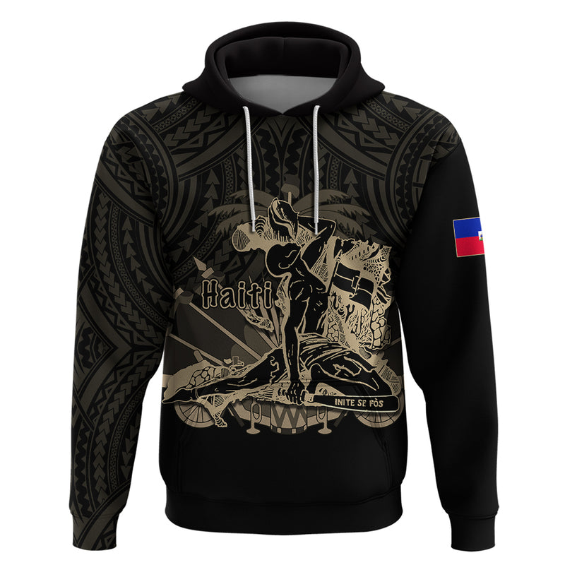 Custom Haiti Polynesian Neg Maron Black Style Hoodie