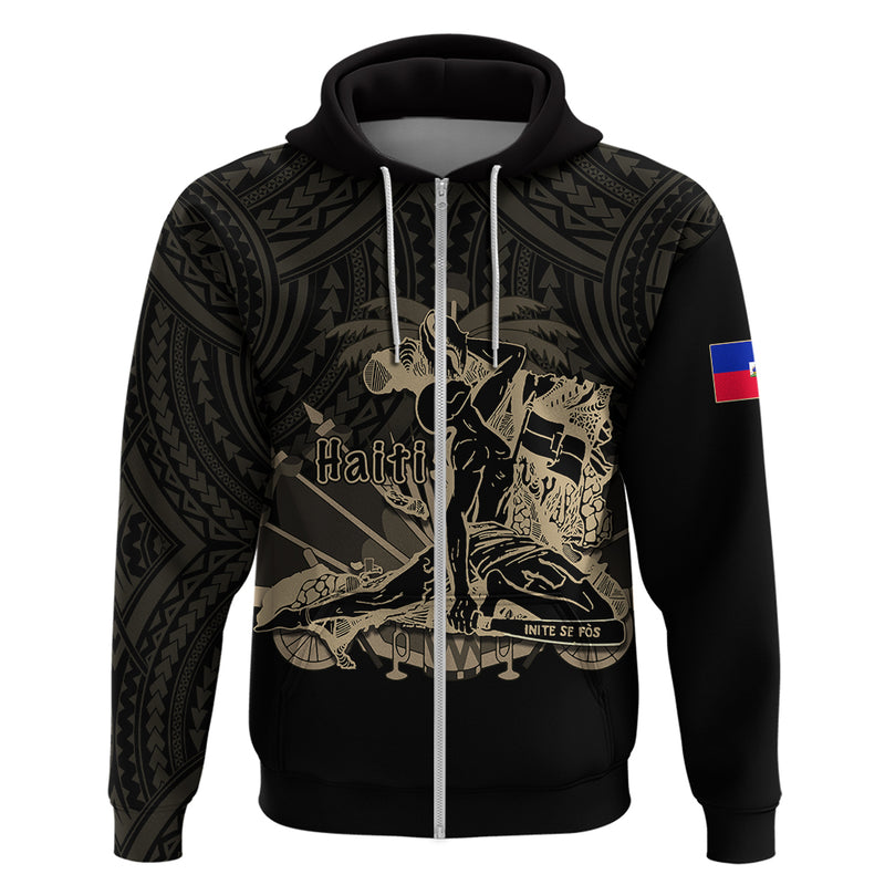 Custom Haiti Polynesian Neg Maron Black Style Hoodie