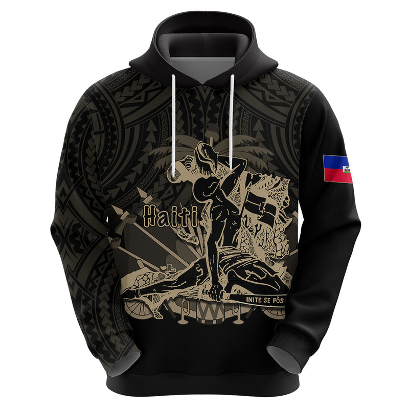 Custom Haiti Polynesian Neg Maron Black Style Hoodie
