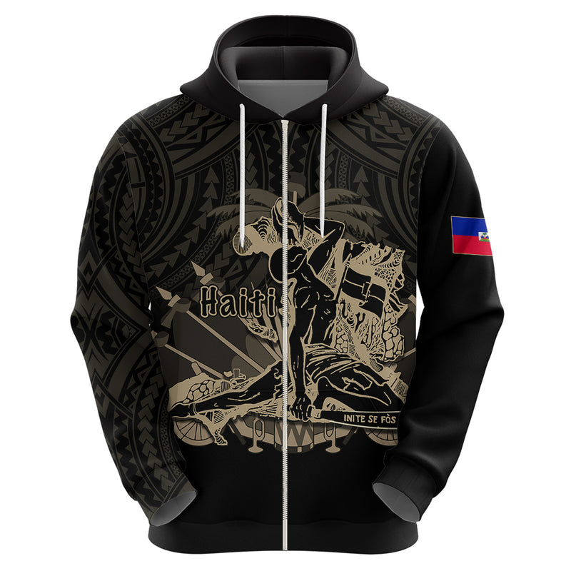 Custom Haiti Polynesian Neg Maron Black Style Hoodie