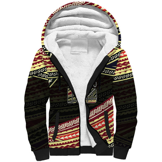 (Custom Personalised) Happy Fathers Day Polynesian I Love You Dad Sherpa Hoodie