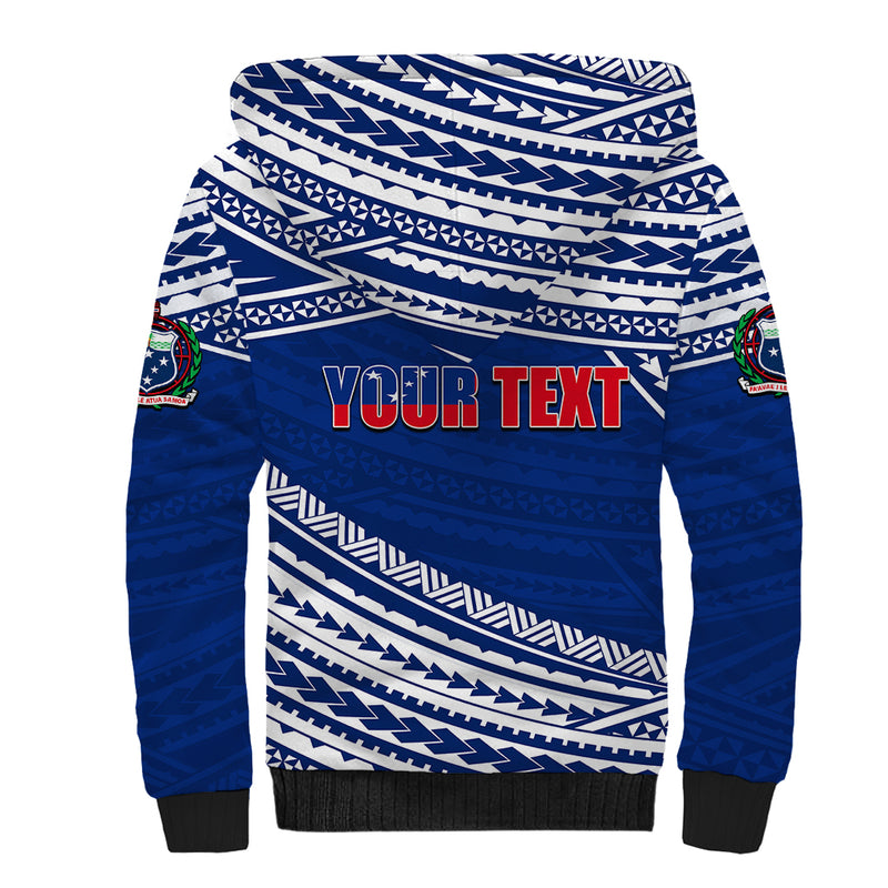 (Custom Personalised) Happy Fathers Day Samoa I Love You Dad Blue Sherpa Hoodie