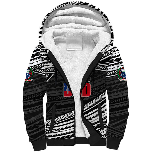 (Custom Personalised) Happy Fathers Day Samoa I Love You Dad Black Sherpa Hoodie