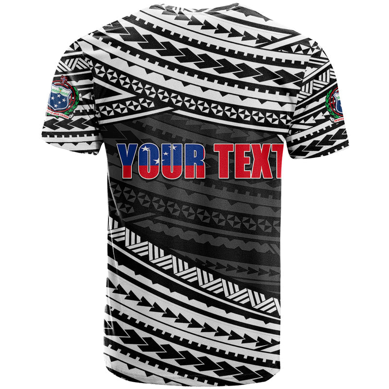 (Custom Personalised) Happy Fathers Day Samoa I Love You Dad Black T Shirt