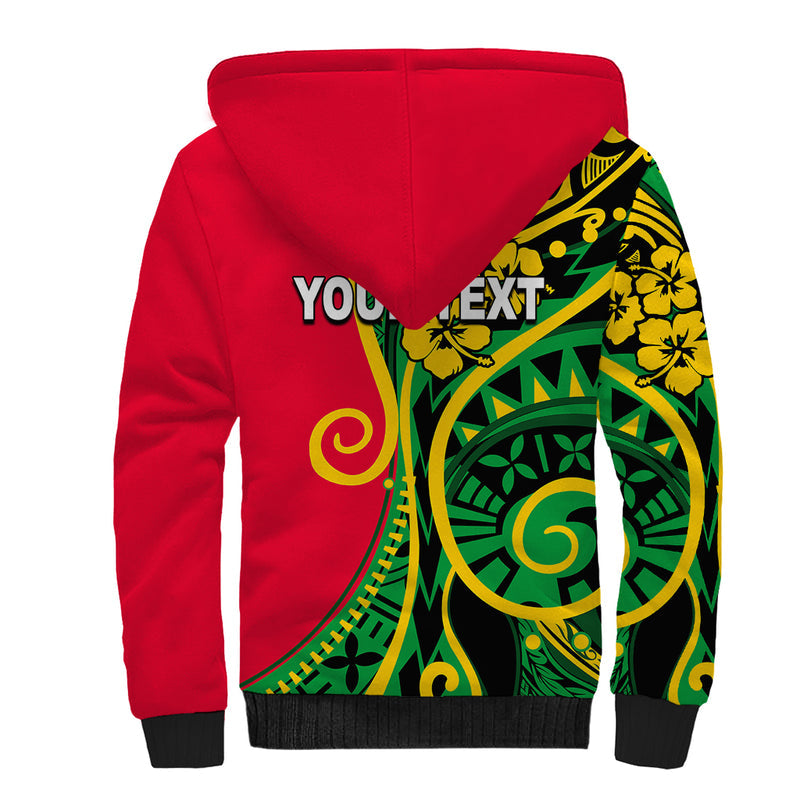 (Custom Personalised) Vanuatu Polynesian Patterns Sherpa Hoodie