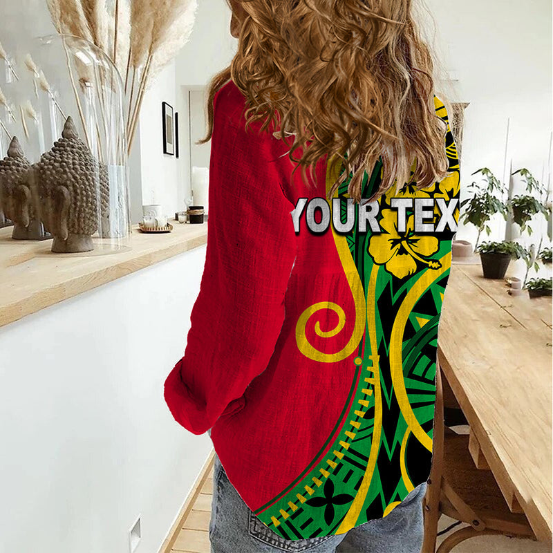 (Custom Personalised) Vanuatu Polynesian Patterns Women Casual Shirt