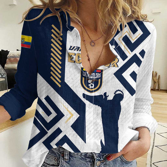 Ecuador Football Custom La Tricolors 2024 Virgen de El Panecillo Women Casual Shirt