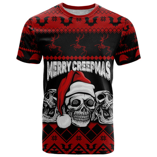 Custom Christmas Gothic Skull Creepmas T Shirt
