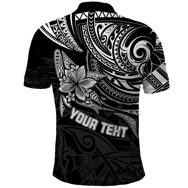 Custom Fathers Day Polynesian Best Dad Ever Black Polo Shirt