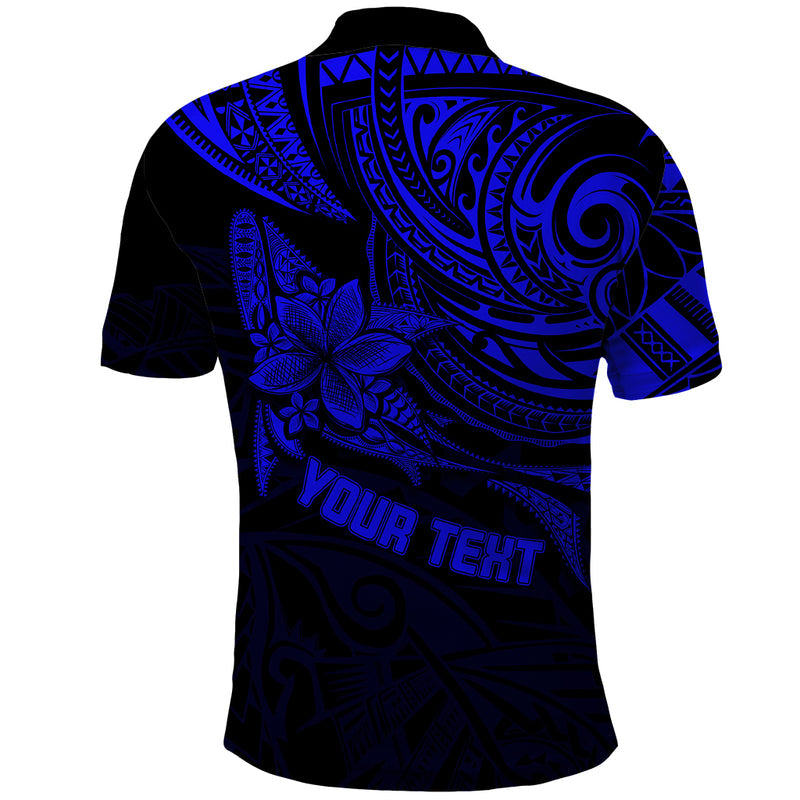 Custom Fathers Day Polynesian Best Dad Ever Blue Polo Shirt