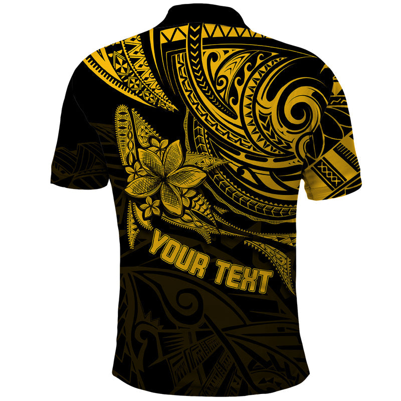 Custom Fathers Day Polynesian Best Dad Ever Gold Polo Shirt