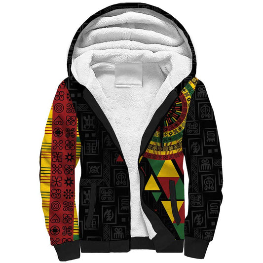 Adinkra Akan Culture Afrikan Colors Sherpa Hoodie