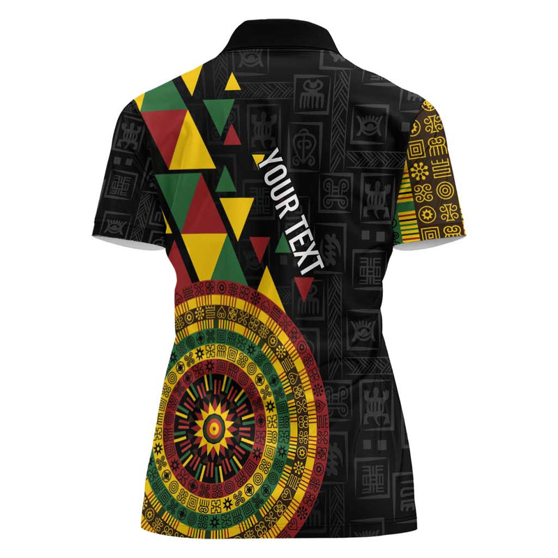 Adinkra Akan Culture Afrikan Colors Women Polo Shirt
