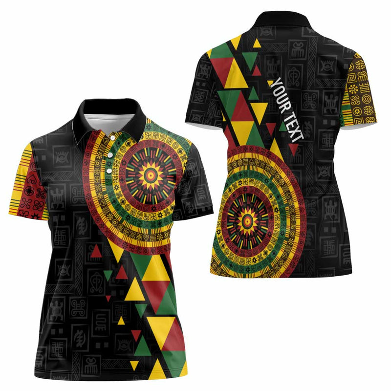 Adinkra Akan Culture Afrikan Colors Women Polo Shirt