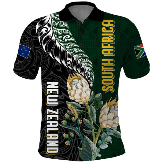 Custom South Africa Mix New Zealand Rugby 2023 World Cup Greatest Rivalry Polo Shirt