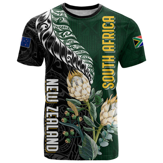 Custom South Africa Mix New Zealand Rugby 2023 World Cup Greatest Rivalry T Shirt