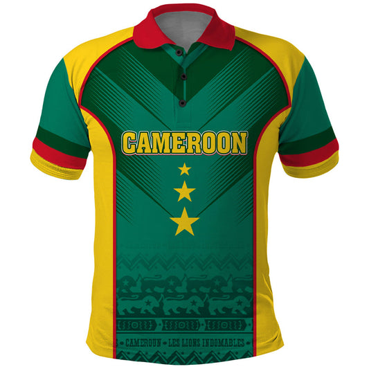Custom Cameroon Football Nations Cup 2024 Les Lions Indomptables Polo Shirt