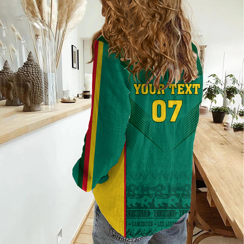 Custom Cameroon Football Nations Cup 2024 Les Lions Indomptables Women Casual Shirt