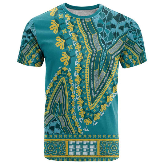 African Dashiki Luxury Teal T Shirt