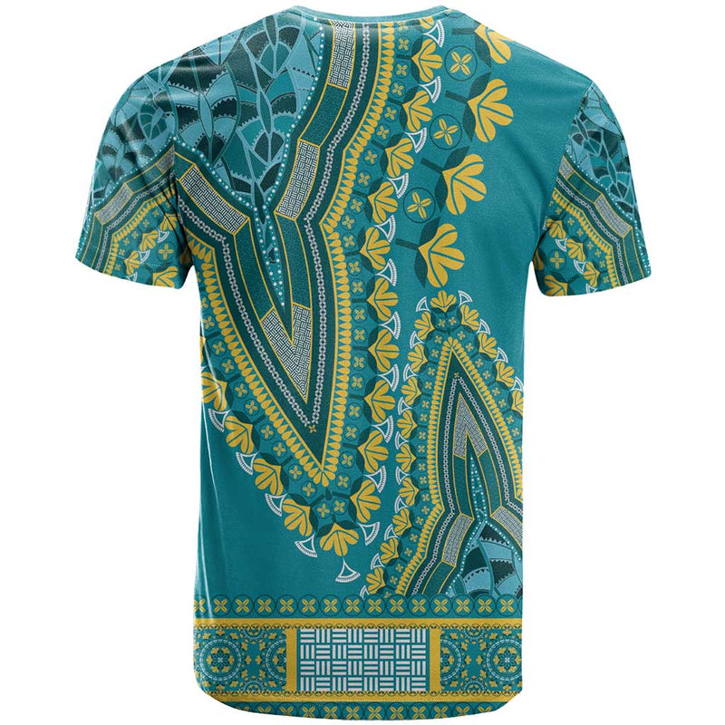 African Dashiki Luxury Teal T Shirt
